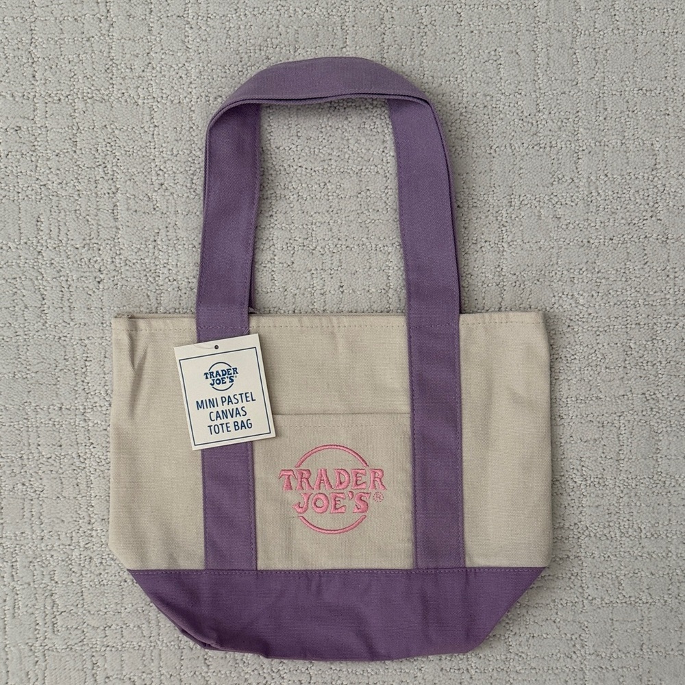 Trader Joe’s Pastel Lavendar Canvas Mini Tote Bag
